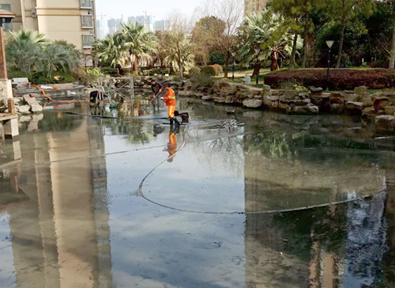 普格景观池淤泥清理